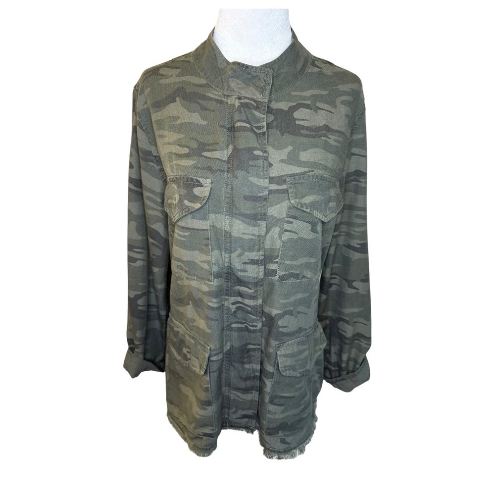 NEW Sanctuary Camo Jacket Military Anorak Utility Frayed Hem Small